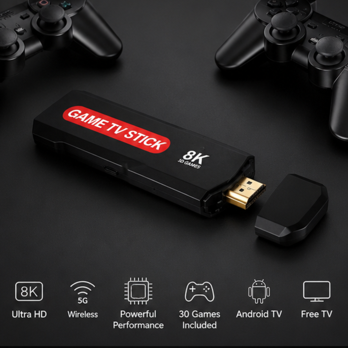 Game TV Stick 8K Ultra HD Android TV Box – 3D Gaming & Streaming