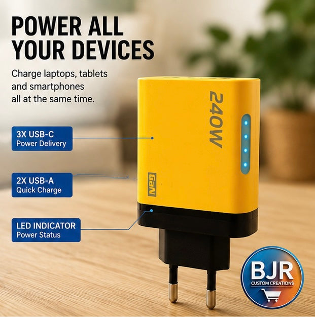 ⚡ 240W GaN 4-Port Fast Charger