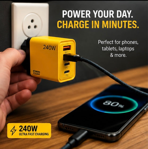 ⚡ 240W GaN 4-Port Fast Charger