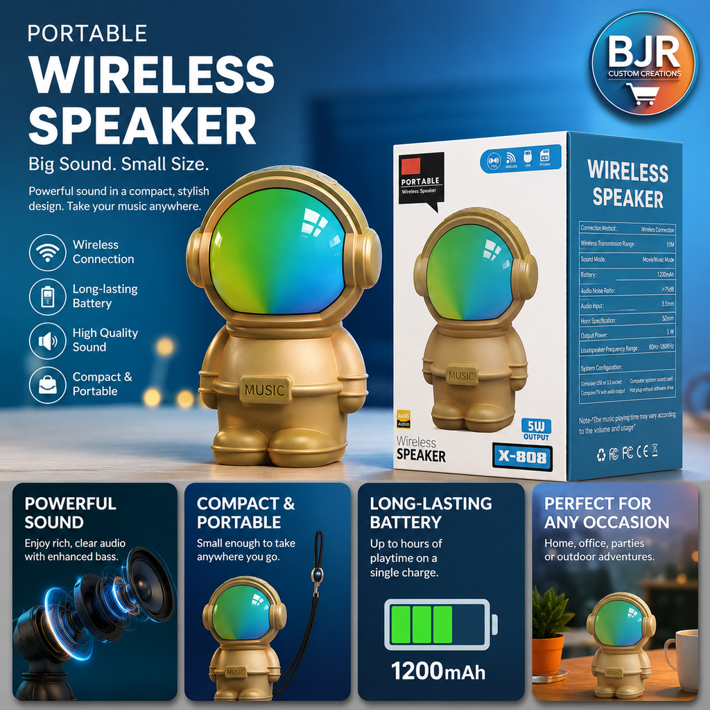 🚀 Astronaut X-808 Portable Wireless Speaker