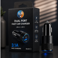BJR Dual-Port Fast Car Charger – USB-C & USB-A 3.1A Fast Charging Adapter