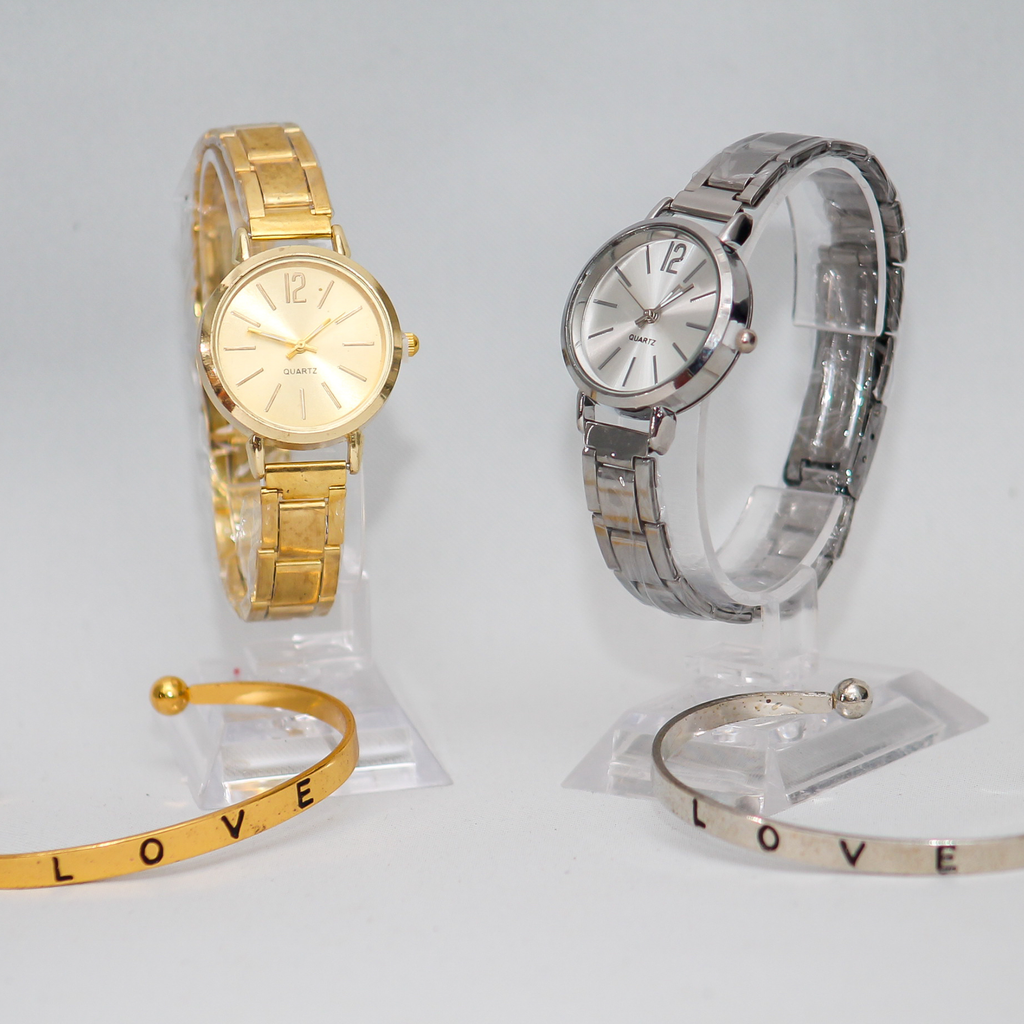 Elegant Quartz Watch & Bracelet Set