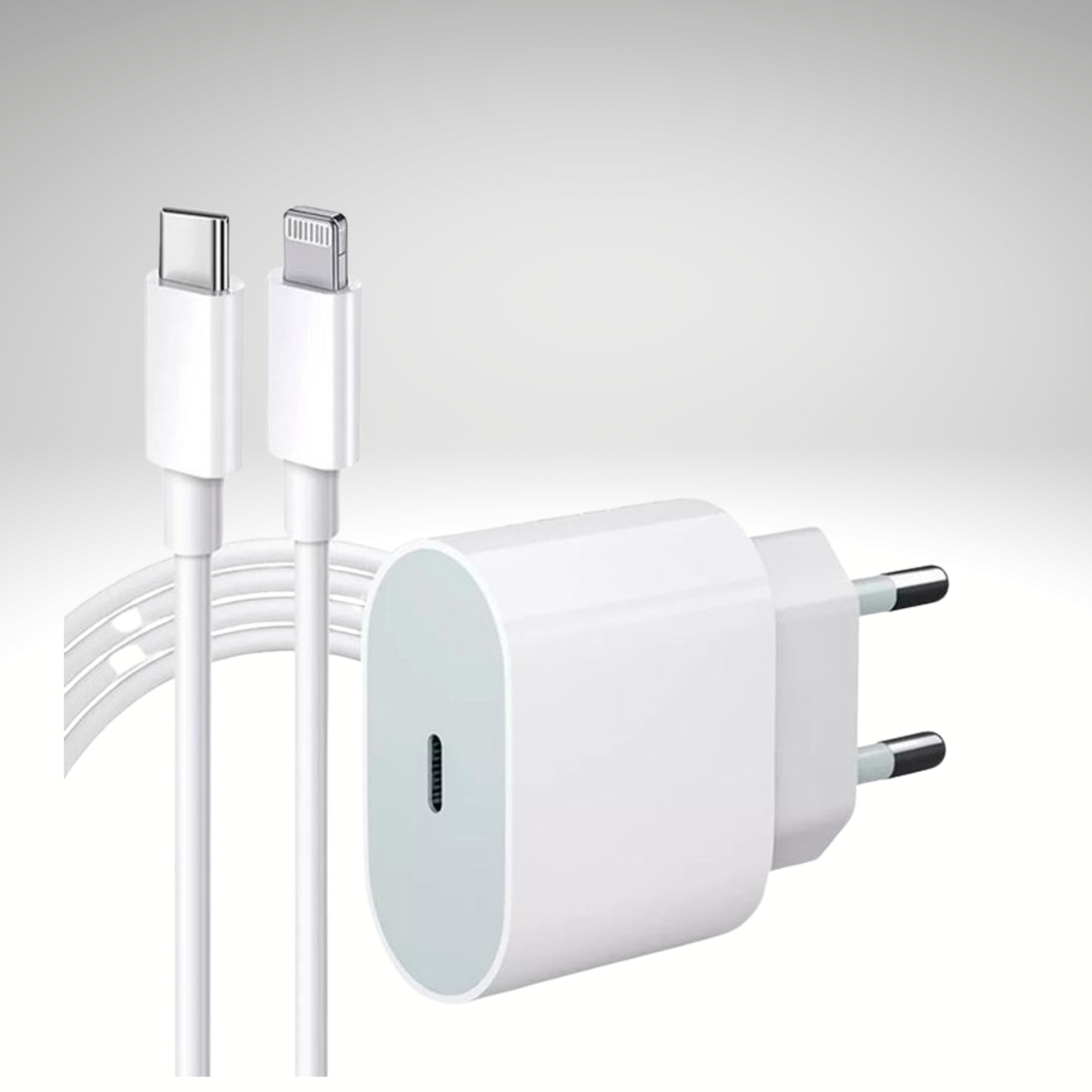 25W Fast Charger with iPhone & Android Cables
