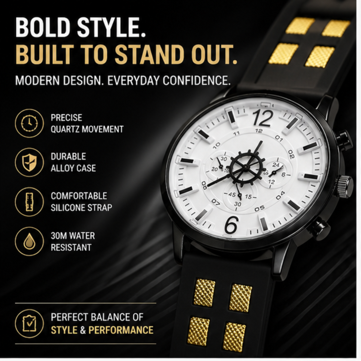 Classic Men’s Quartz Watch – Leather Strap Luxury Wristwatch
