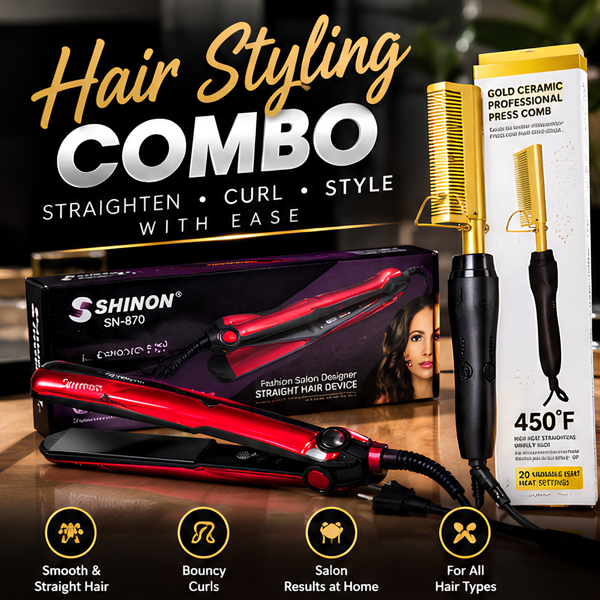 Complete Hair Styling Combo – Straighten, Smooth & Style With Ease