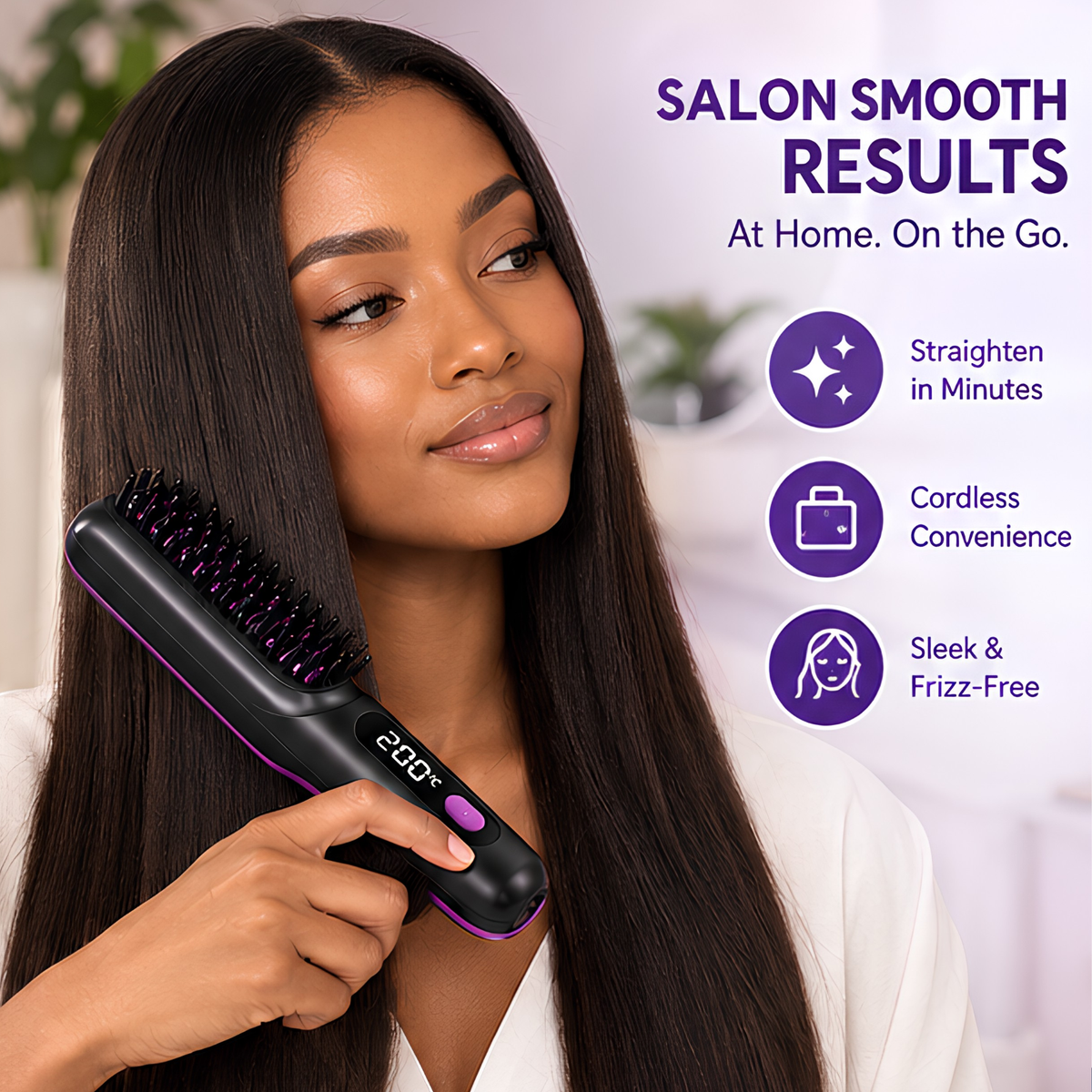 BezosMax Cordless Hair Straightening Brush