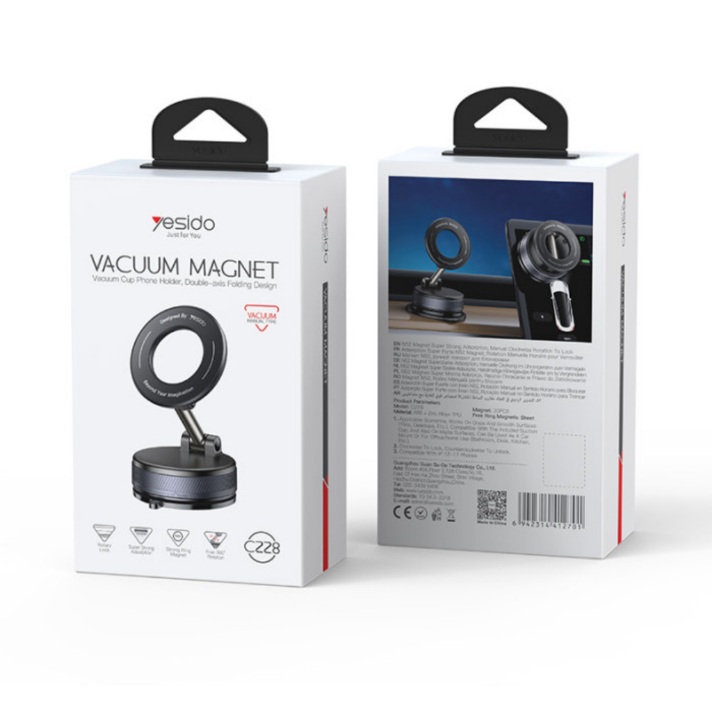 MagSafe iPhone Vacuum Suction Car Mount – 360° Rotating