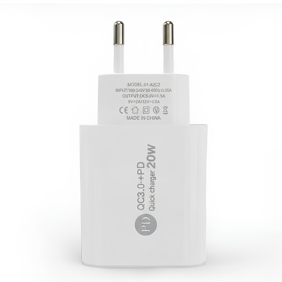 20W Fast Charger Adapter – USB-A & USB-C PD Quick Charge 3.0 Wall Charger